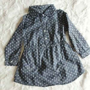 NWOT Baby Gap Denim Chambray Polkadot Dress 18-24M